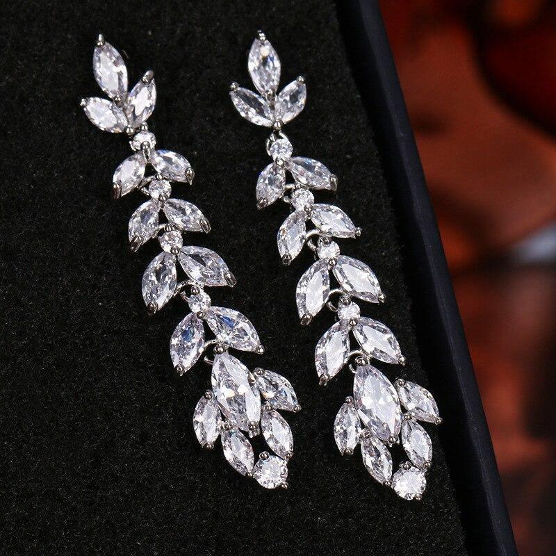 Lindon Fashion Copper Alloy Zircon Jewellery Drop Earrings For Women Wedding Party Gifts