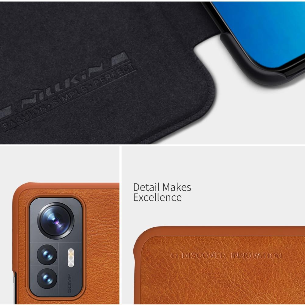 Custodia Portafoglio In Pelle Per Xiaomi 12 E 12X – Cover A Libro Con 7 Slot Carte E Supporto – Marrone