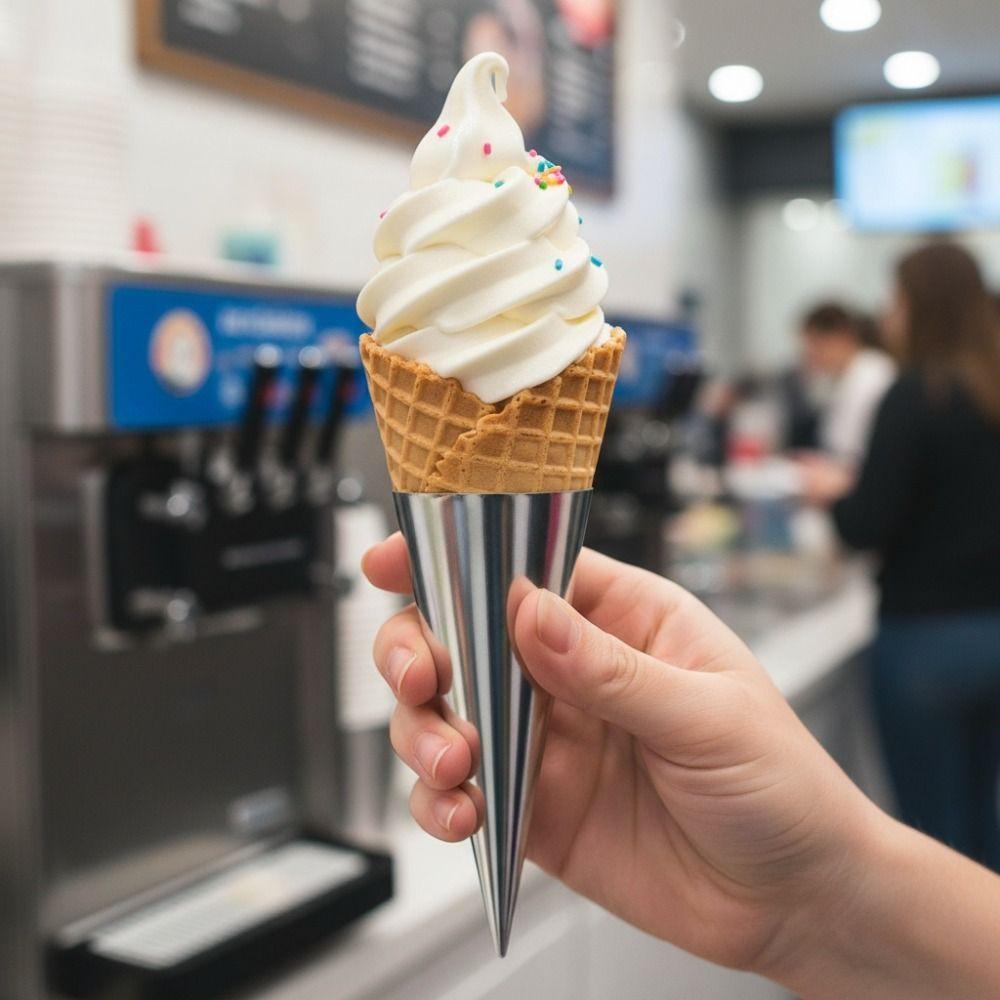 100PCS Aluminum Foil Paper Disposable Ice Cream Holder Solid Color Thickened Ice Cream Cone Sleeve Hand-held Anti-soiling