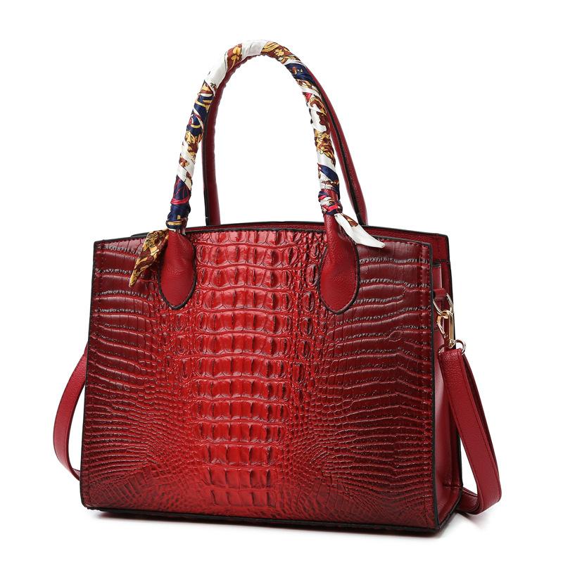 

Модний комплект із трьох предметів, сумка для матері та дитини, сумочка через плече з малюнком крокодила, текстурована жіноча сумка-мессенджер