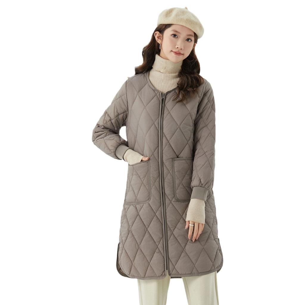 Haine de bumbac calde de iarnă pentru femei, cu fermoar lung, mâneci cu fir, haine de bumbac pentru femei, bumbac plus plus lână îmbrăcăminte bumbac 2401