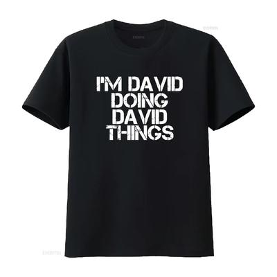 ICH BIN DAVID MACHT DINGE Lustige Weihnachtsidee T-Shirt vintage gewaschen Leicht Herren Oberteil Für den Alltag Bequem Atmungsaktiv