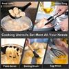 780g Silicone Kitchen Non-Stick 12-Piece Cookware Set with Wooden Handle Spatula Turner, Barrel Packaging