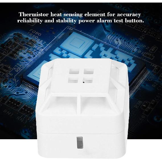 Тепловой извещатель, Фиксированный тепловой извещатель, Уровень A1, Температура срабатывания 55°C-65°C, Питание от батарей, Звуковой сигнал 85 дБ для дома, кухни