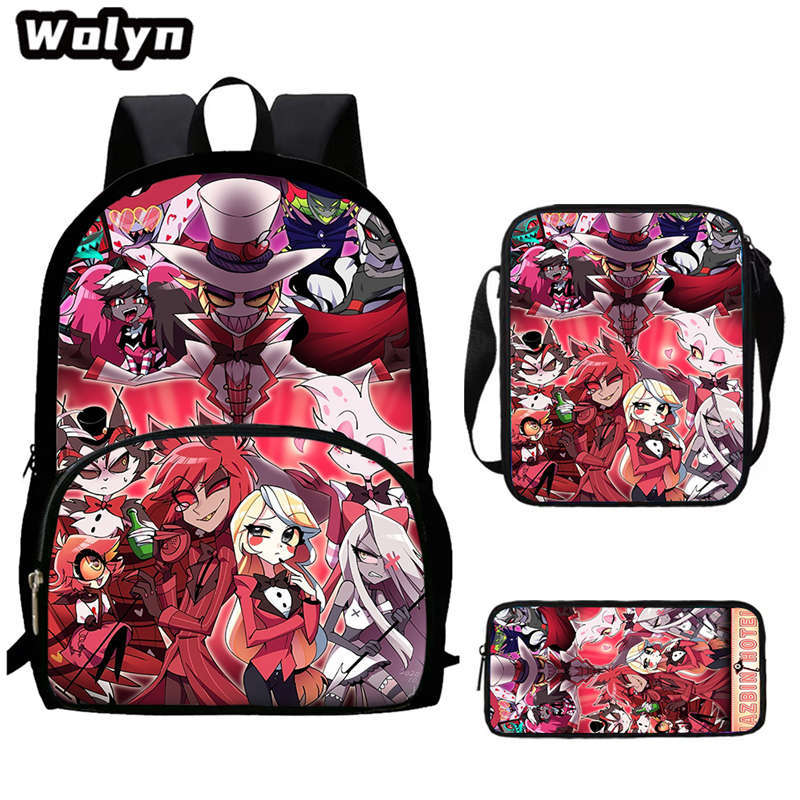 Hell Inn Hazbin Hotel Student School Bag High Value Leisure Oxford Ridge Relief Backpack