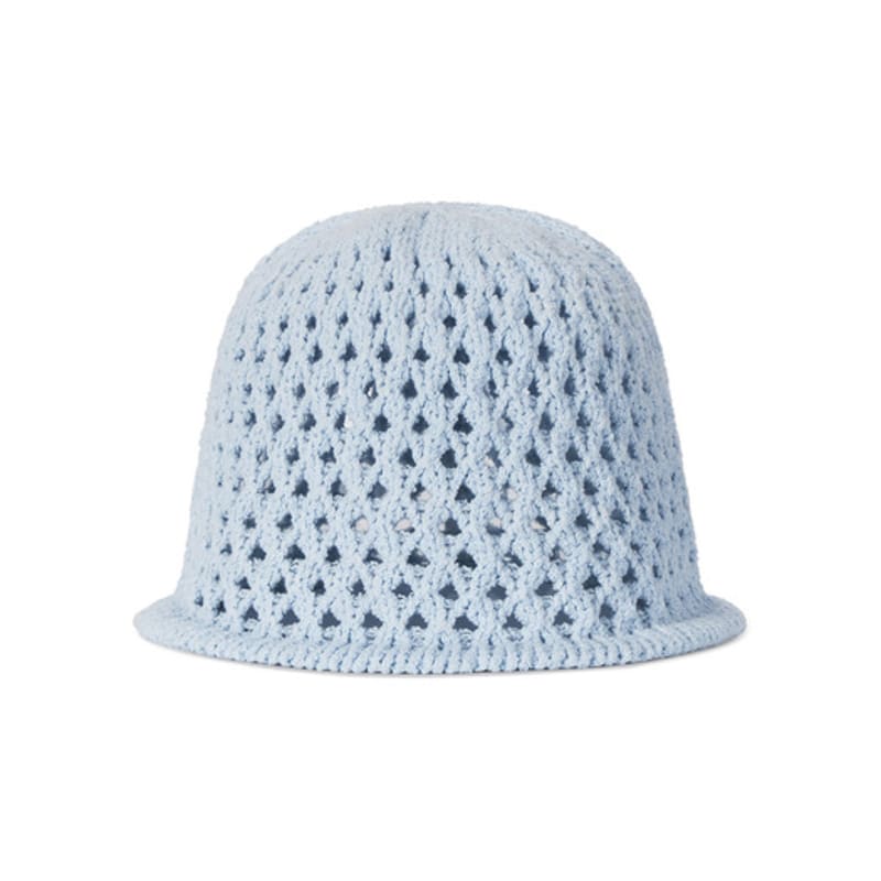 VARZAR VZ Long Label Punching Knit Bucket Hat Sky
