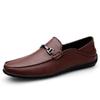 5887 Men'S Shoes Doudou Shoes Loafer Leather Shoes Foot Cover One Pedal Flat-Bottomed Lazy Cowhide Surface Casual Shoes Single Shoes