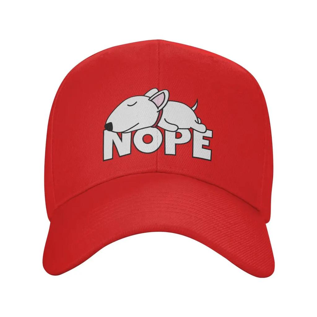 Personalized Cool Nope Bull Terrier Dog Baseball Cap Women Unisex Adjustable Adult Dad Hat Summer Sun Hat