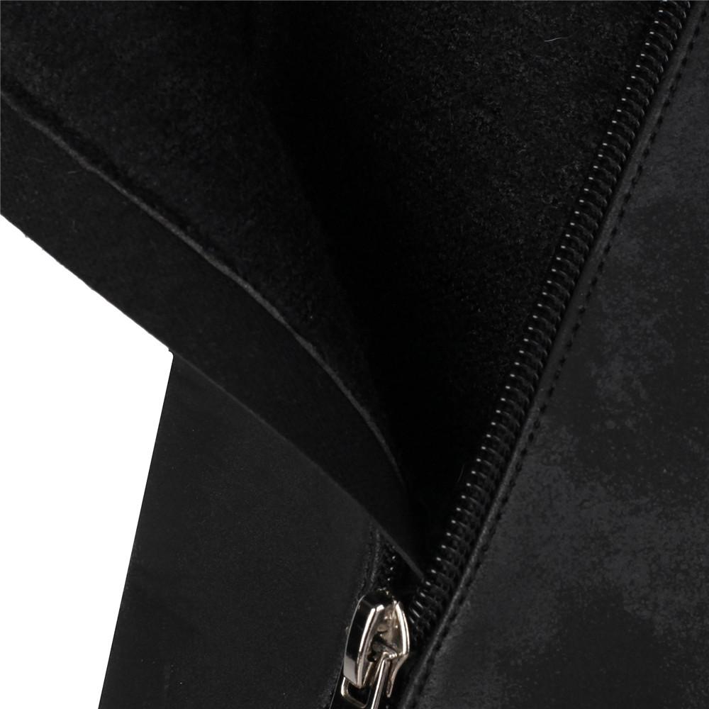 Fashion Fashion Slim Knee High Boots Round Toe Zipper Women Shoes Super High Thick Heel Boots Womens Platform Heels Lady Footwear