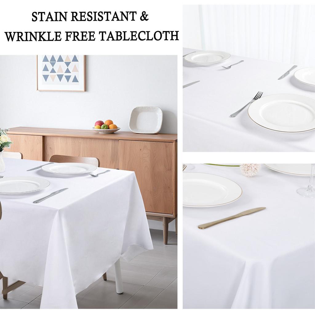 Solid Color Rectangle Tablecloth Dustproof Anti-scratch Dining Table Cover for Wedding Party Exhibition Advertising Decoration