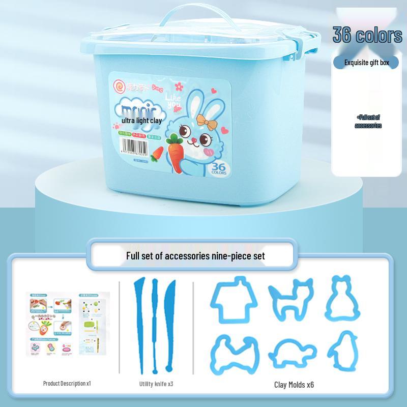 24-Color Large Pack White Clay Plasticine for Toddlers