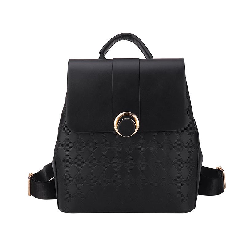 Клетчатый пригородный рюкзак женский Desinvolte новый модный универсальный рюкзак большой вместимости из мягкой кожи чёрный 2989₽