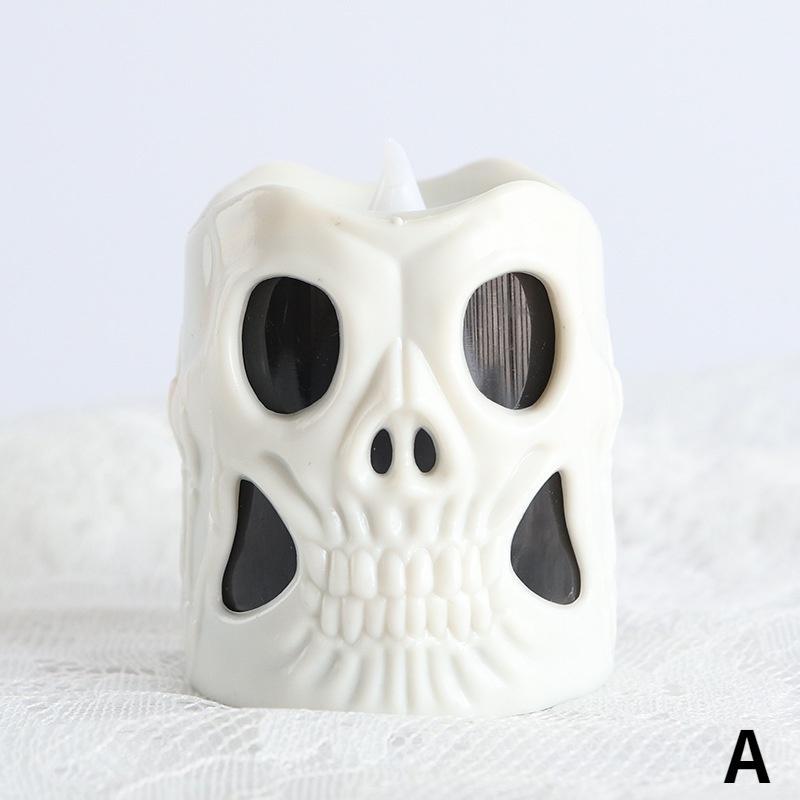 Halloween Skelett Kerzenlicht Dekorationszubehör Nachtlicht LED Siebenfarbig Elektronisch Blinkendes Kürbislicht