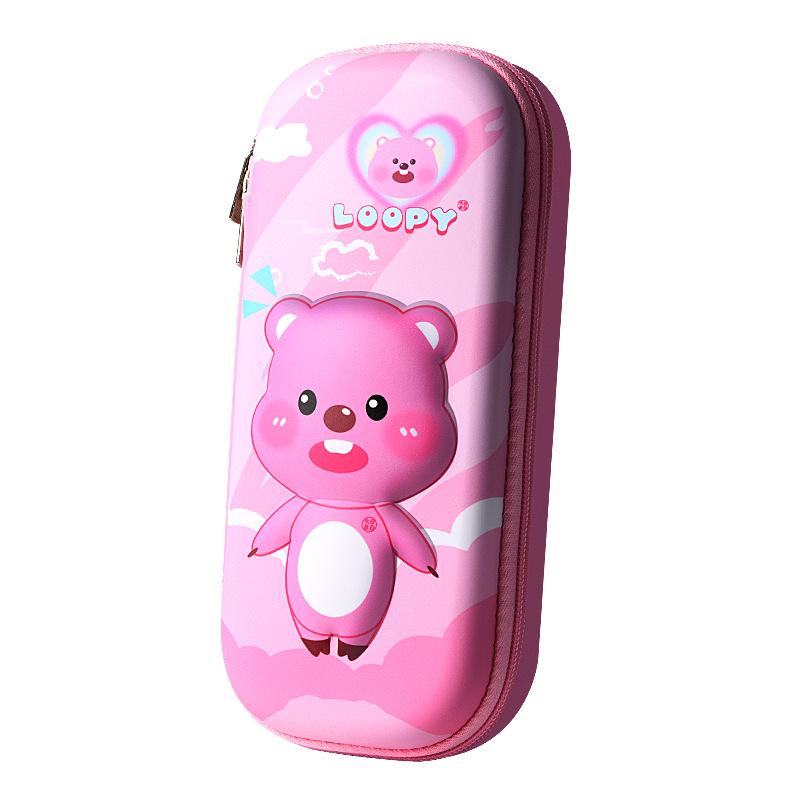 Ruby 3D Girls' Cute Multifunctional Pencil Case - Large Capacity for Elementary Students