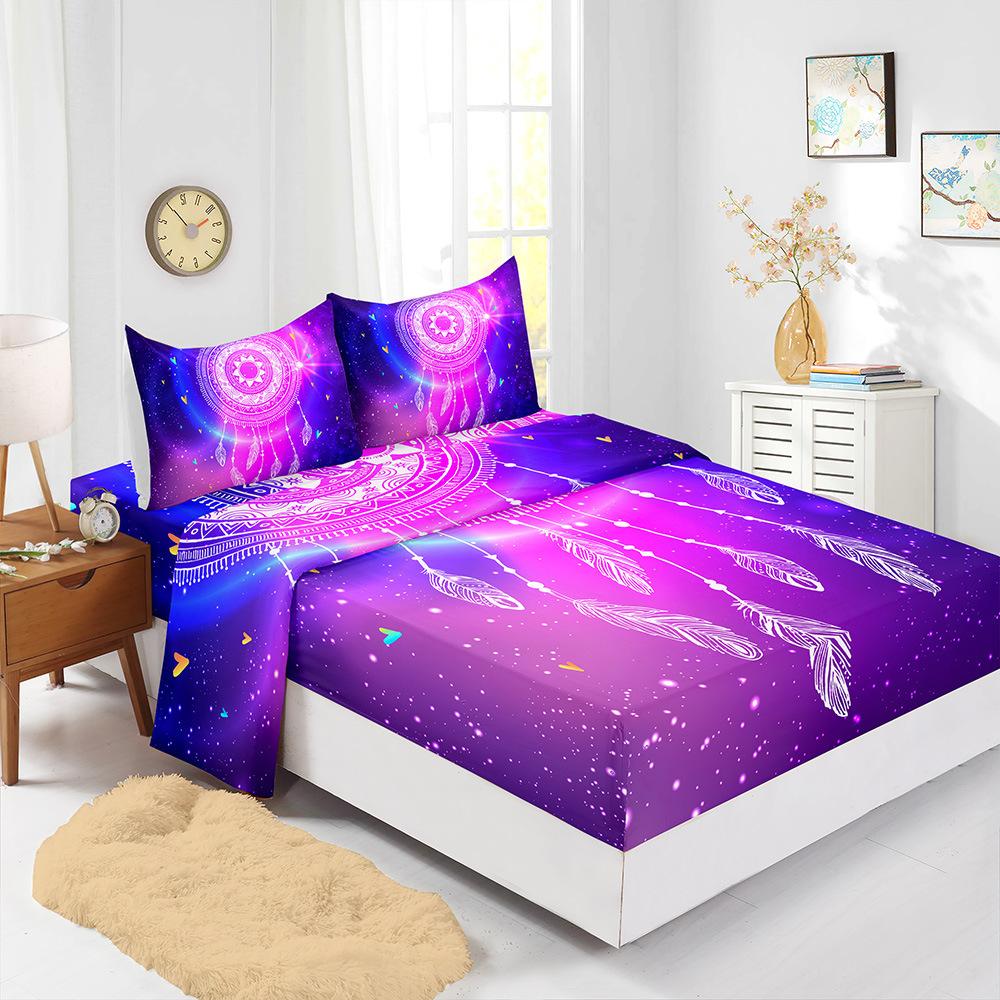 Dream Catcher Wind Chimes Four-Piece Set Mattress Sheet Mattress Protective Cover Bedding