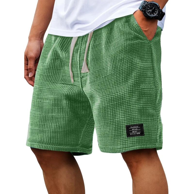 Pantaloncini da Uomo a Nido d'Ape Casual Estivi Larghi Traspiranti Pantaloncini da 5 Pollici Moda Uomo Stile Americano