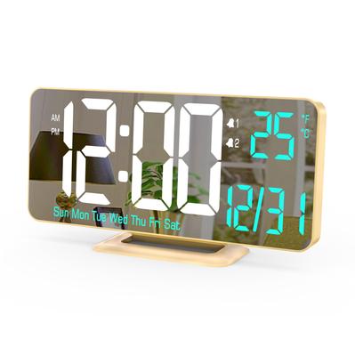 KOSUMOSU Gold LED Clock with Calendar