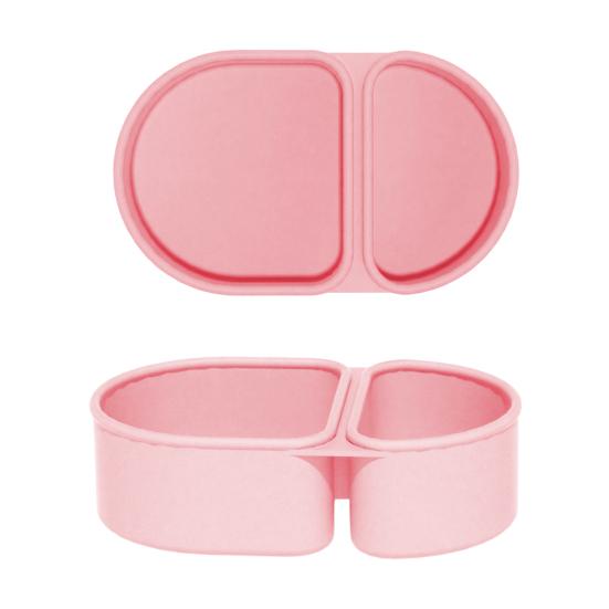 Silicone Microwave Lunch Box with Divided Compartments Foldable Bento Box for Office Travel Food-Grade Leak-Proof BPA-Free Meal Prep Container