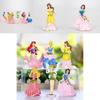 6pcs Disney Princess Figures Toy Set With Cinderella Aurora And Belle For Cake Decoration