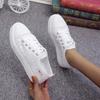 Fashion Women Shoes 2025 Fashion Summer Casual White Shoes Cutouts Lace Canvas Hollow Breathable Platform Flat Shoes Woman Sneakers