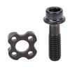 Bike Washer and Screw Set Ti Alloy Black Color Half Moon Design Front Derailleur Fixing Screw and