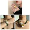 Glazing Flowers Jewelry Set Vintage Floral Enamel Bracelet Chic Calla Choker Necklace  Vacation