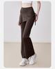 Two-Piece Yoga Pants Skirt with Tummy Control, High Waist, and Pleated Anti-Embarrassment Flap for Women