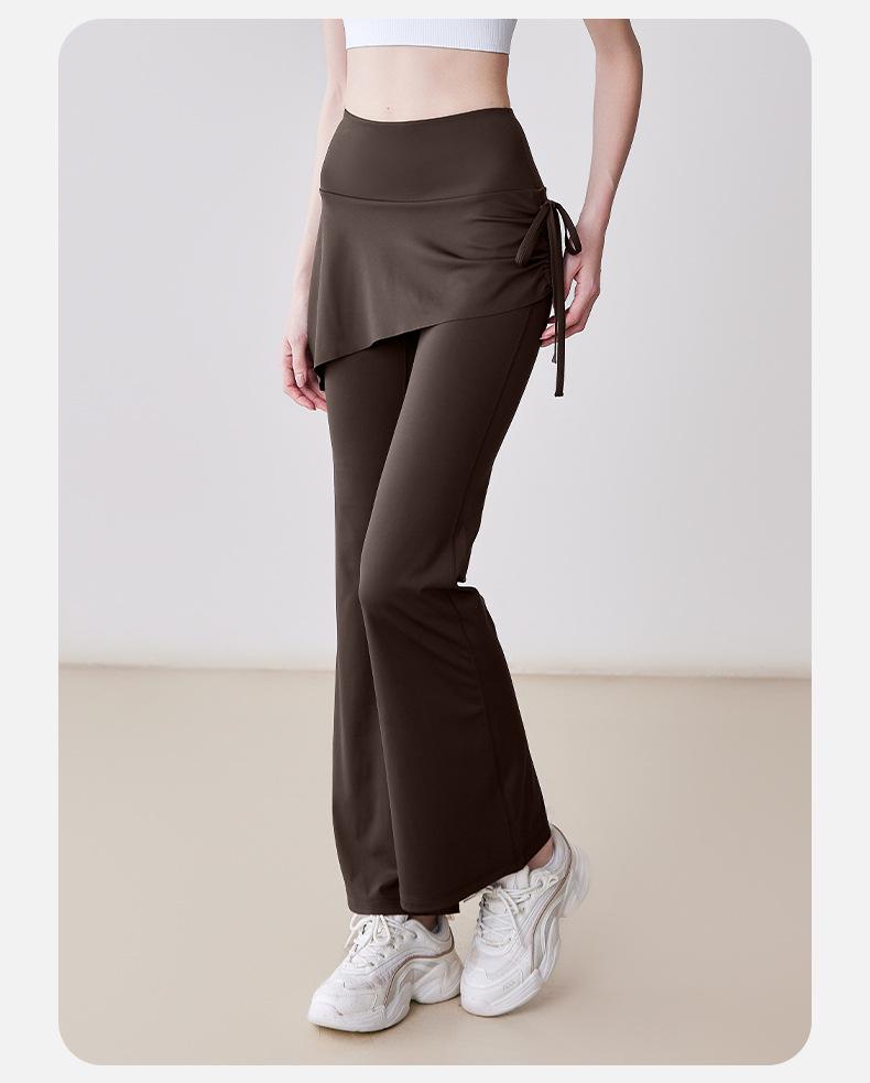 Dvoudílná sukně na jógu s kontrolou bříška, vysokým pasem a plisovanou klopou proti rozpakům pro ženy