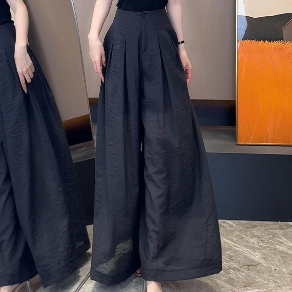 Women's High-Waist Wide-Leg Summer Pants, Slimming and Versatile Floor-Length Style for 2026.