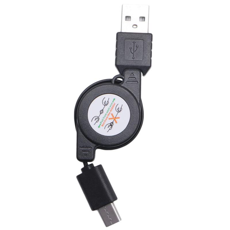 

USB Type C Fast Charging Spring Cable For Samsung Huawei Type C Spring Cord Phone Charging Car Charging Sync 0.75m чёрный
