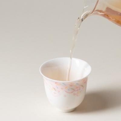 Jade Clay Teacup Hand Painted Pink Crystal Glaze Ceramic Gongfu Tea Set Chinese Style Small Cup for Home Brewing Gift