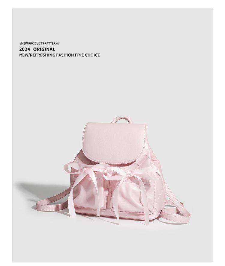 Moda letnia 2024 Słodki plecak sportowy do baletu z kokardą dla kobiet i dziewcząt
