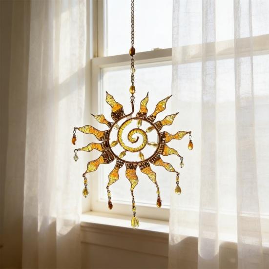 Cattura Sole Suncatcher Boho Ornamento da Appendere alla Finestra Acrilico Effetto Vetro Colorato Arte Cattura Sole per Interni Esterni Decorazioni Casa Giardino