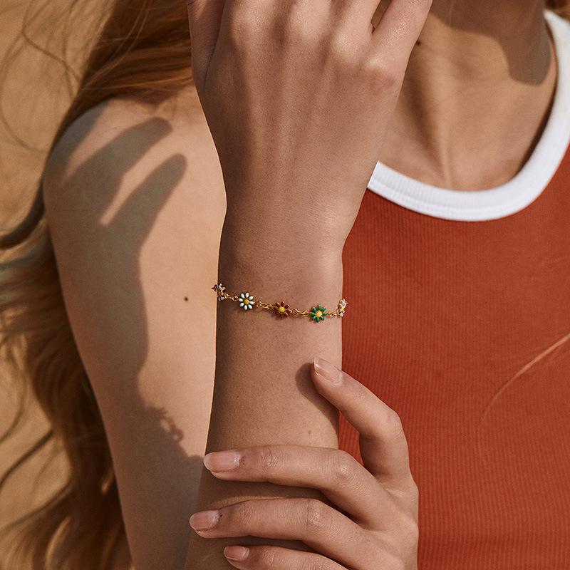 Stainless Steel Y2K Colorful Zircon Crystal Bracelet for Women Luxury Elegent 18K Gold Color Chain Dazzling Handmade Jewelry Acc