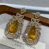 Exaggerated Earrings High Sense Heavy Industry Zircon Bridal Wedding Dress Accessories Fringed Women'S Long Models