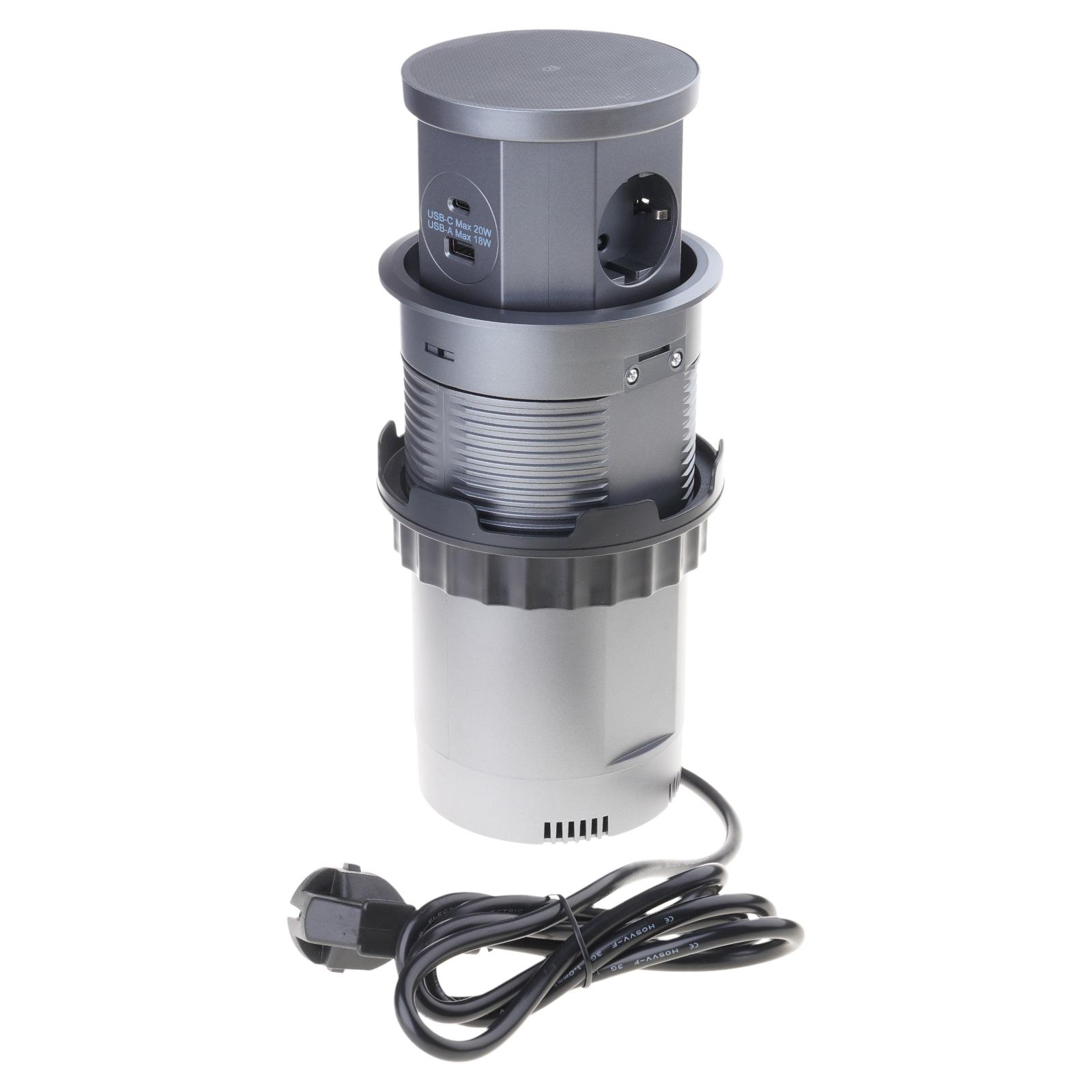 

Lifting Socket Power Outlet Concealed Tabletops Retractable Hydraulic Damping Lifting Outlets with Cordless Charging