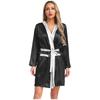 Damen Box Robe Halloween Cosplay Kostüm Langarm Offene Vorderseite Metallische Borte Satin Kapuze Umhang mit Gürtel