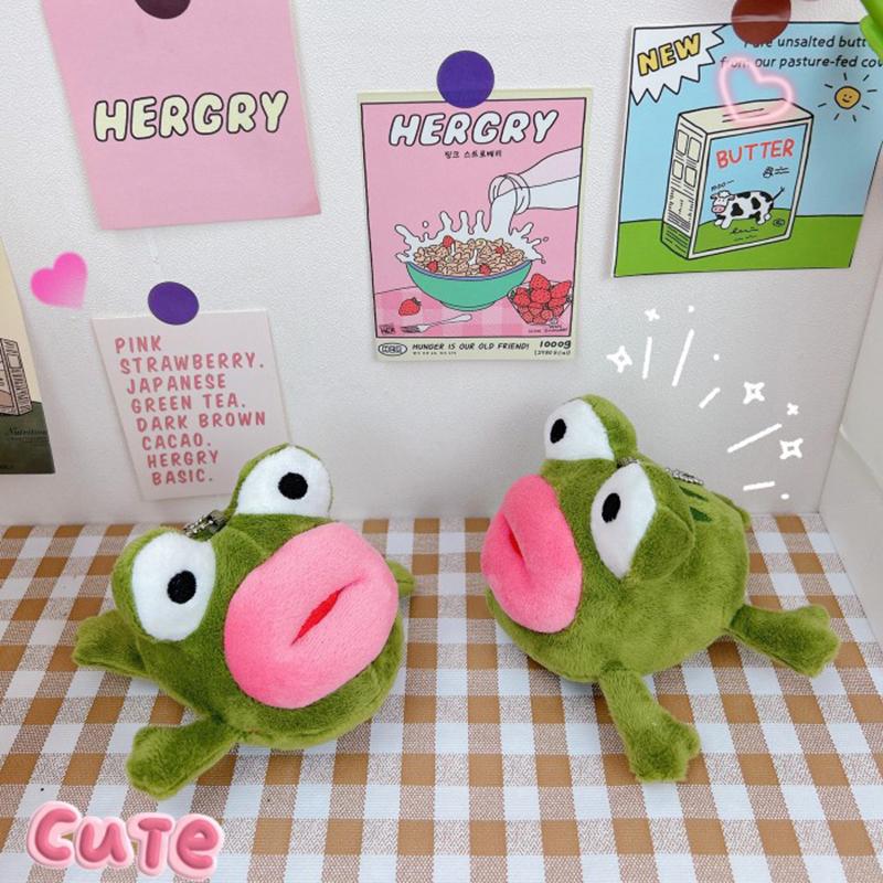 

Cartoon Cute Animal Frog Toad Frog With Big Mouth Plush Toy Key Chain Pendant Doll Children Birthday Gift Plush Keychain
