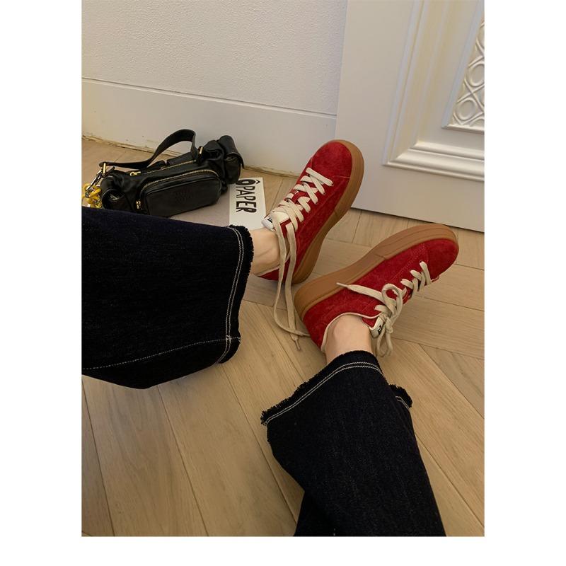 ~ Retro lace-up casual low-top heightening thick-soled versatile board shoes for women's spring and autumn