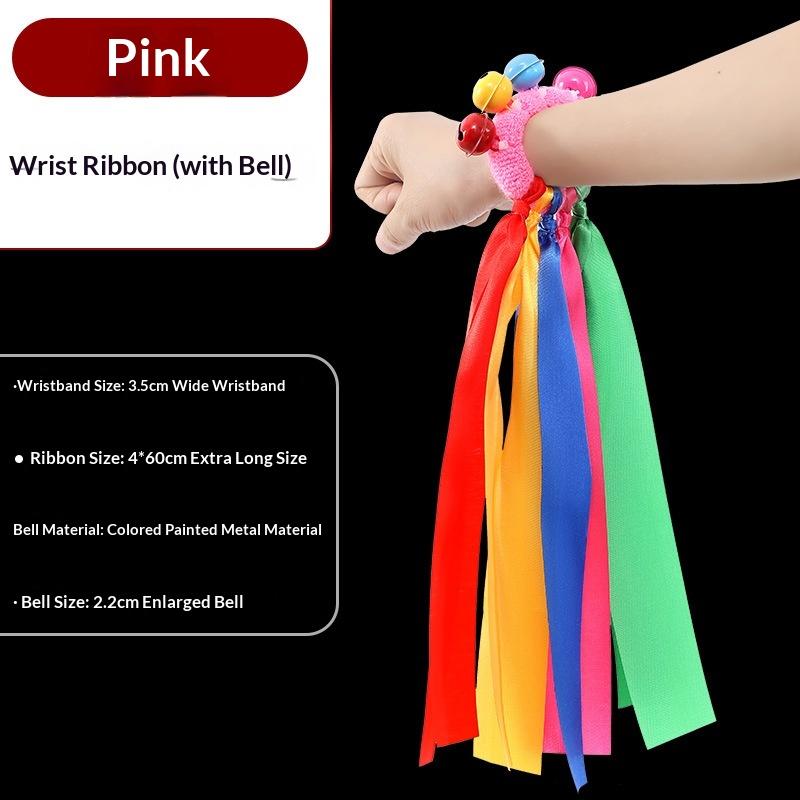 Children'S Wrist Ribbon Team Sports Pompom Cheerleading Big Match Pom Club Dance Props Elastic Bracelet With Elastic Rope