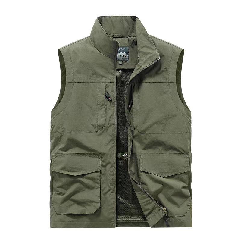 Double-sided Wear New Multi-pocket Vest Men's Winter Velvet Vest Plus Size Fleece Vest Jacket
