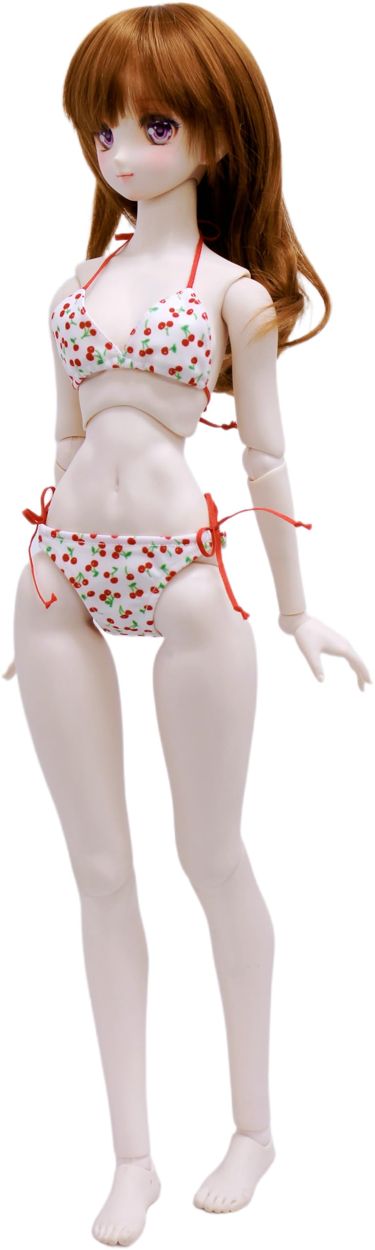 

[Petite Marie] 13 DD (S-L bust, DDdy) compatible, soft touch, cherry pattern bikini swimsuit, cherry, red and white background, 60cm doll, BJD doll