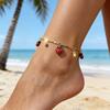 Europäisches und amerikanisches süßes und niedliches Erdbeer-Anhänger Strand-Fußkettchen, personalisierter Trend Strass-Fransen Sommer-Fußschmuck