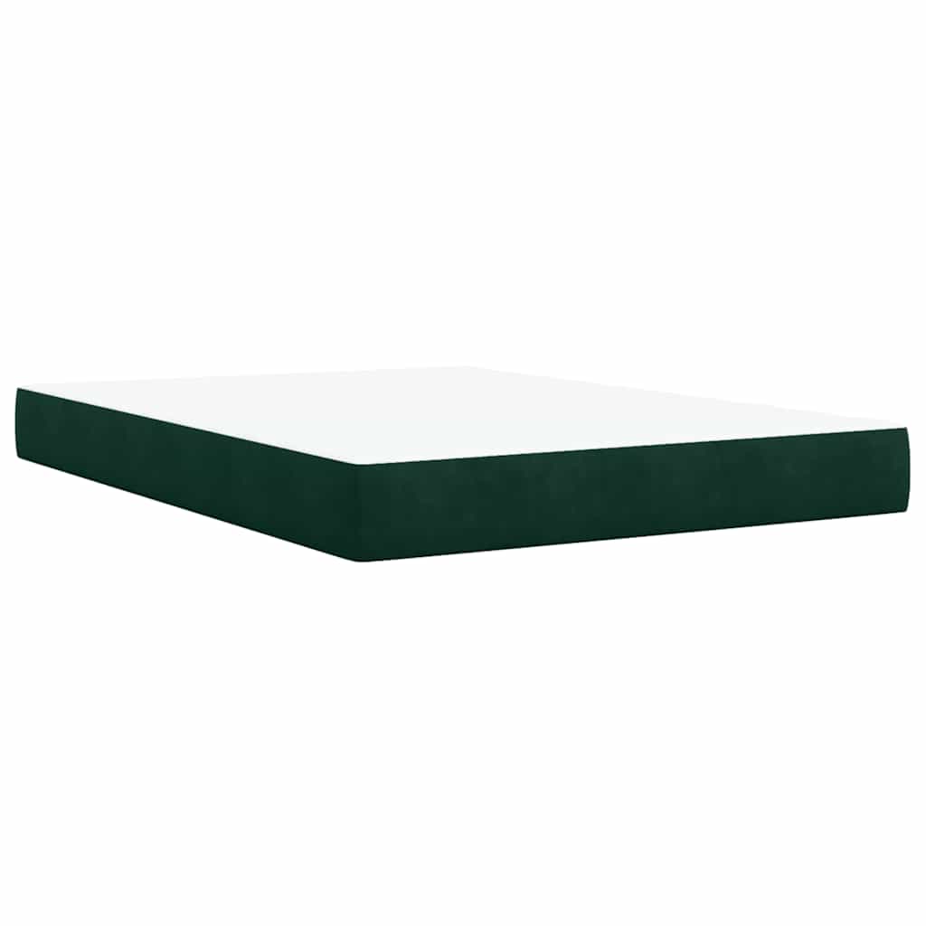 Box Spring Bed with Mattress Dark Green 160 x 200 cm Velvet