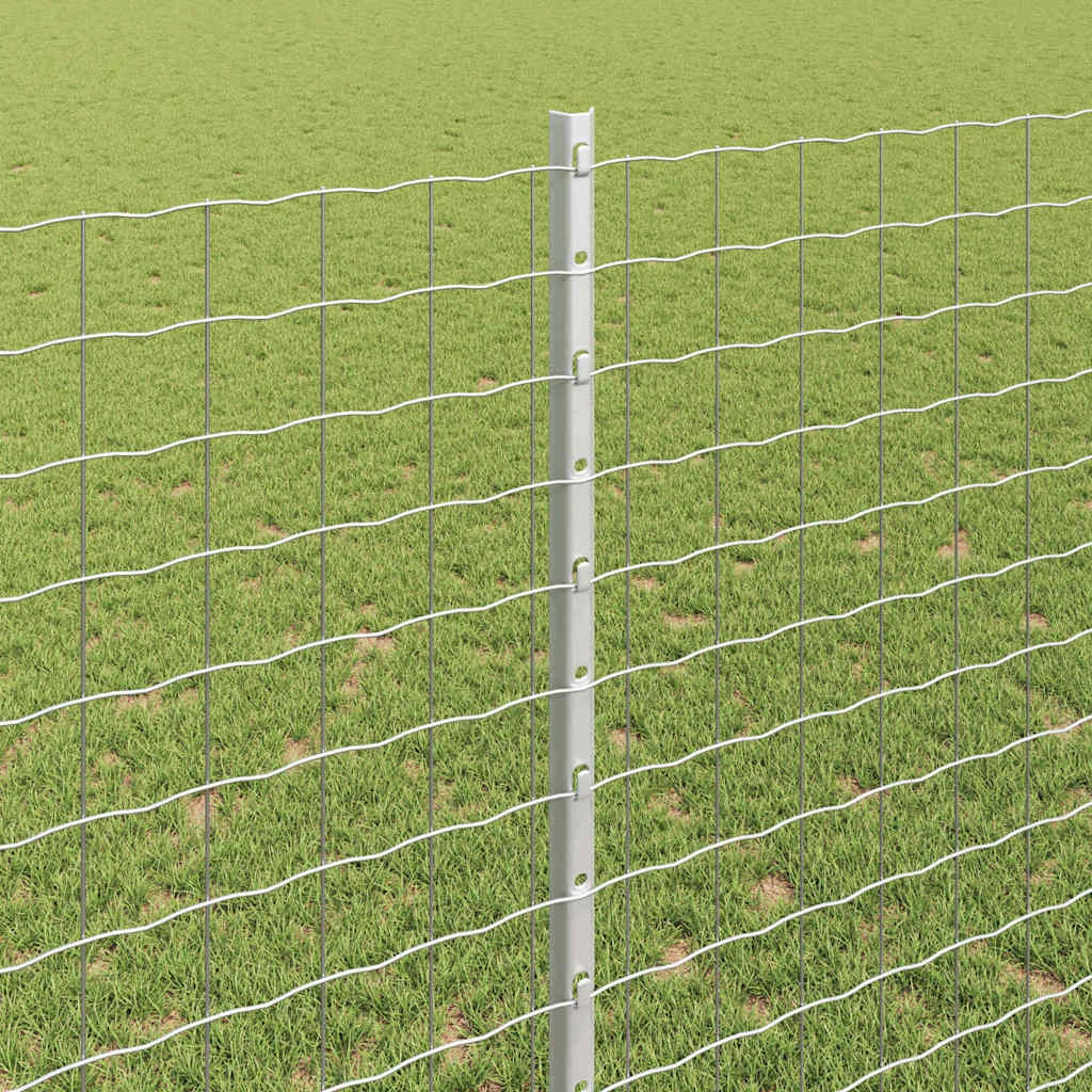 Embedded Fence Post 5 pcs Silver 180 cm