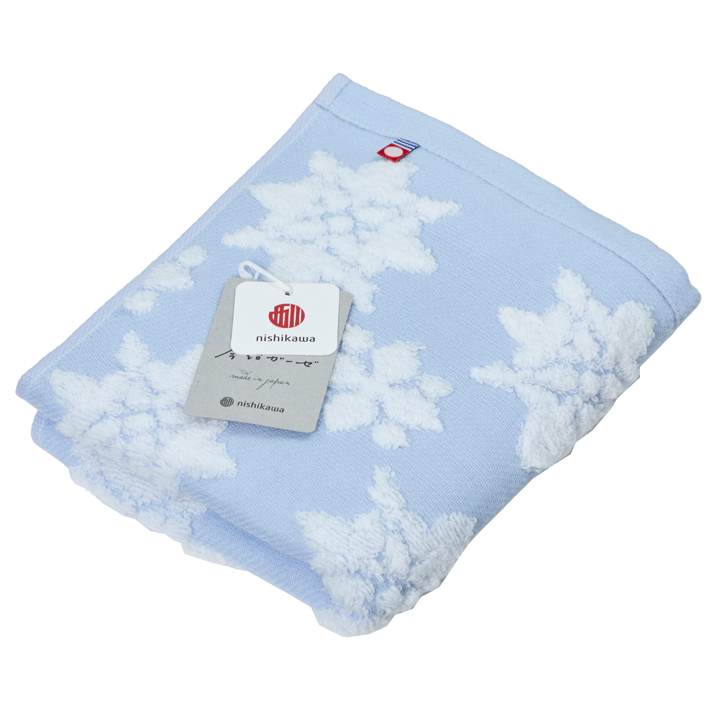 

Nishikawa Face Imabari Gauze Made in TT21121000 Towel, 34x80cm, 100% Cotton, Imabari-Made, Happy Gardenia, Blue, Japan, синий