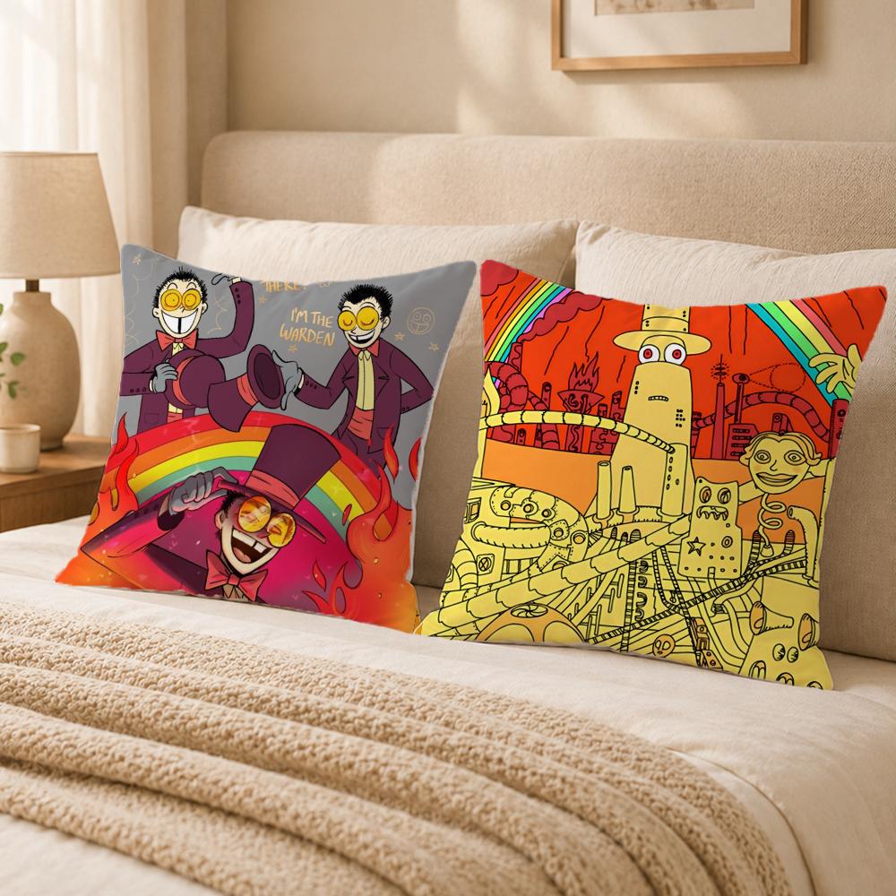 Cartoon S-SuperjailS Cushion Cover Double-Sided Printed Pillow Cover Hypoallergenic Dust-Mite Proof