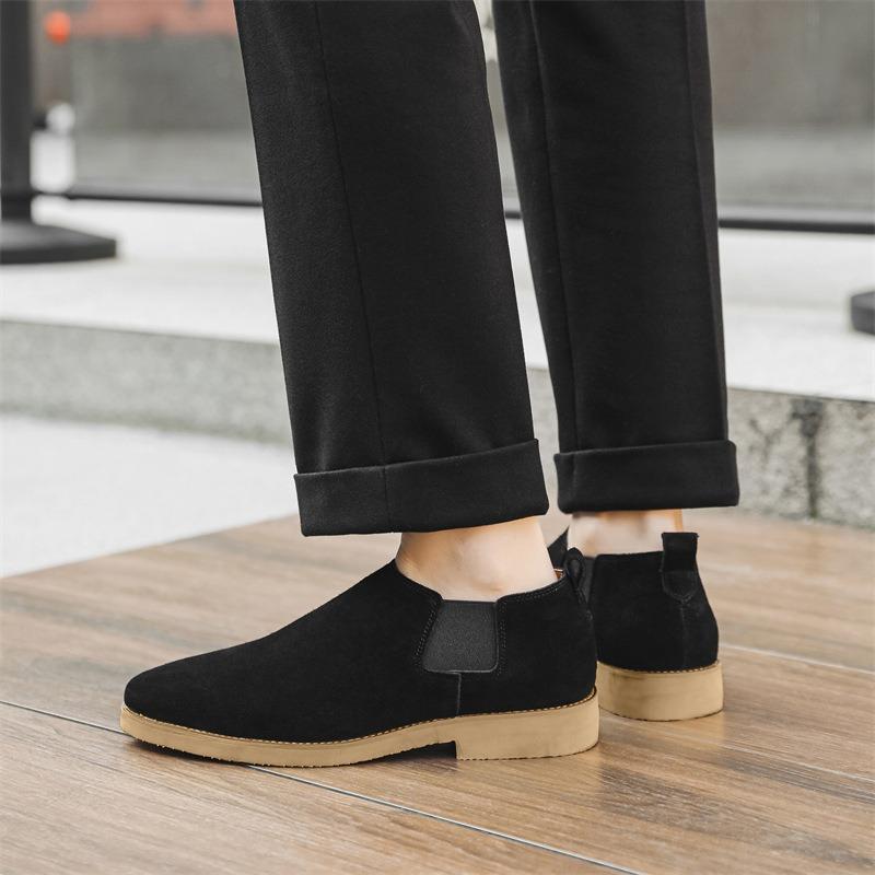 Fashion Luxury Men's Shoes High Quality Suede Casual Shoes Oxford Office Shoes Chelsea Short Boots for Men Slip-On Business Dress Boots