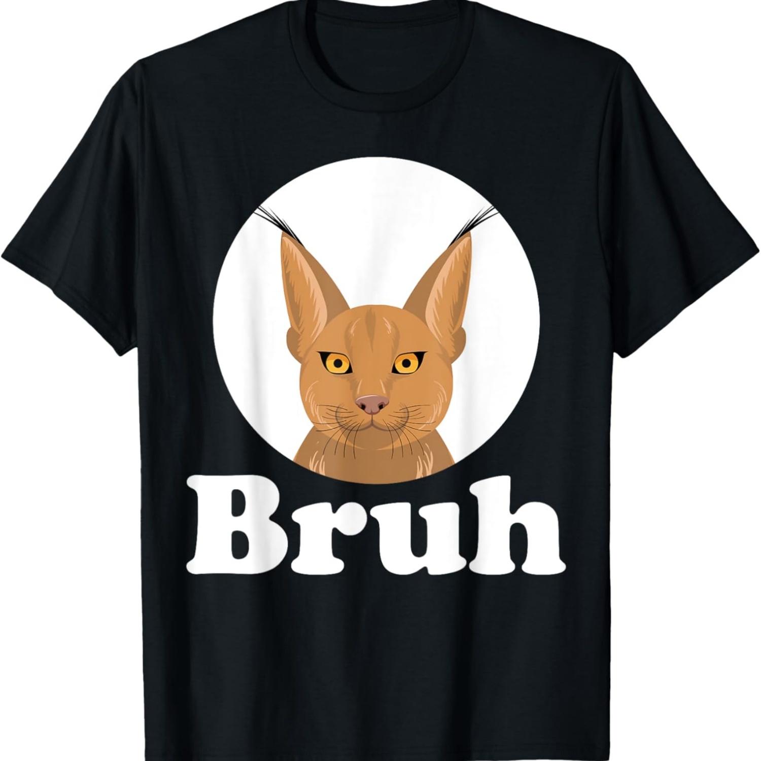Big Floppa Caracal Cat Meme Bruh T-Shirt S