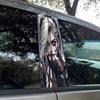 Happy Girl Car Sticker - 1 Pair, Durable Waterproof, Thick Glossy PVC, Scratch Resistant Body B Pillar Sticker
